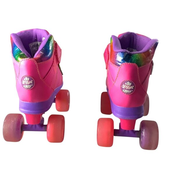 Crazy Skates Dream Girls Roller Skates Led Lights Size US 2 Pink Rainbow Wheels - Picture 2 of 16